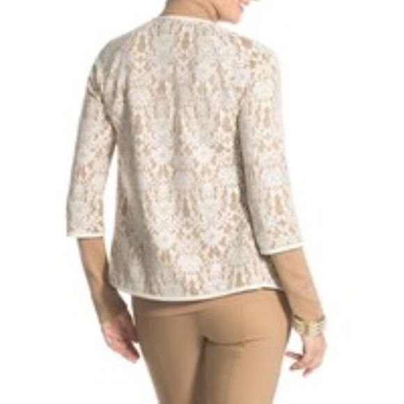 Chico's bonded LACE HENRIETTA CARDIGAN - Picture 2 of 8